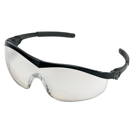 Mcr Safety St1 Series Safety Glasses With Indoor Outdoor Clear Mirror Lens Black Temples With Non-Slip Temple ST119